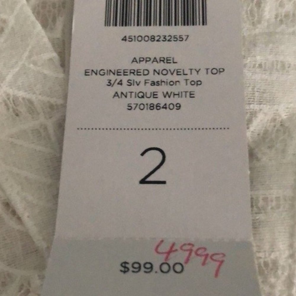 Chicos White Lace Tunic Top Size 2 L Cotton Blend Length 29" Excellent Condition - Picture 9 of 10